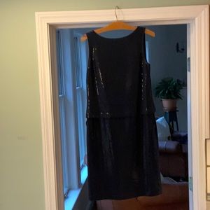 St John navy  sequined dress